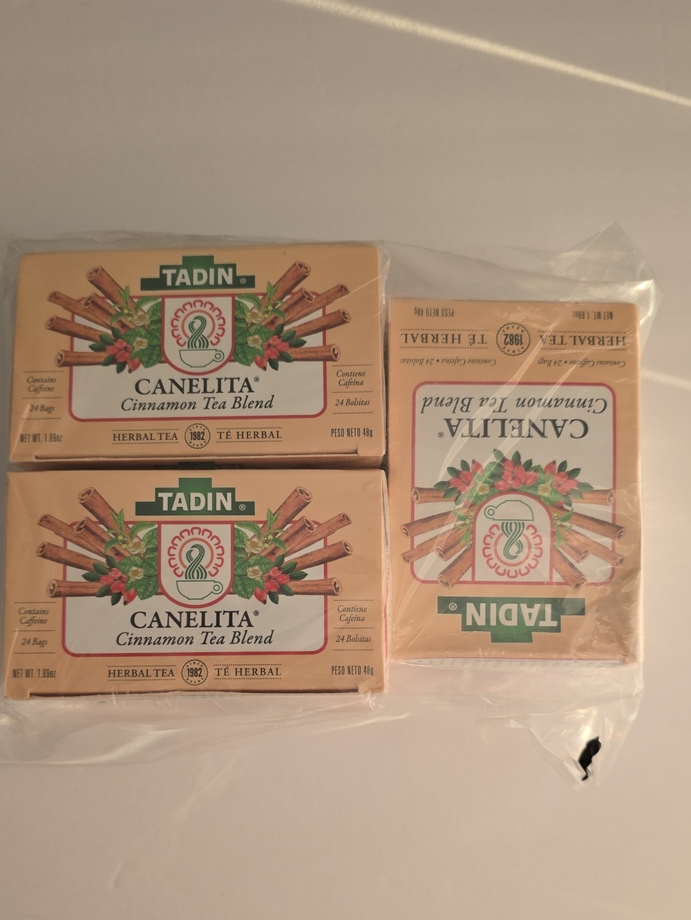 3 Pack Tadin Canelita Cinnamon Tea Blend - 72 Tea Bag Total